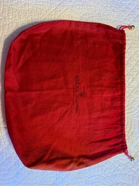 Gucci Vintage Red Accessory Collection Drawstring Dust Bag W/COA 12x15 Inches